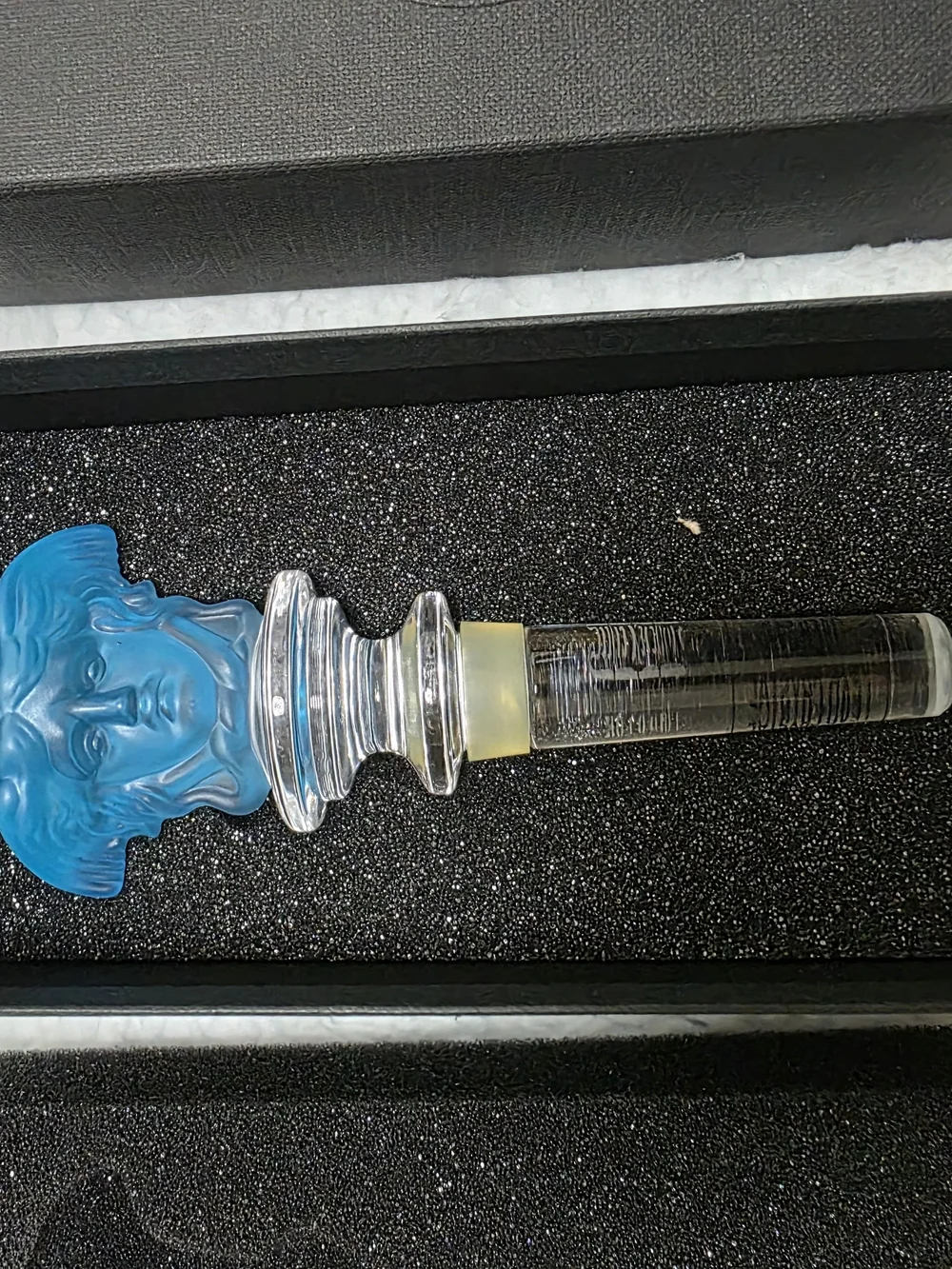 Rosenthal Versace Medusa Lumière Blue Lead Crystal Bottle Stopper Austria w/ Box